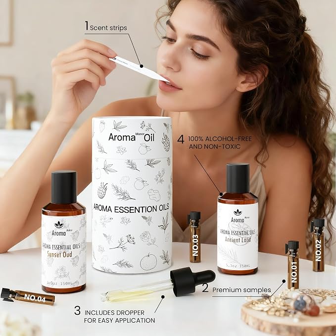 Sunset Oud Fragrance Oils, Hotel Collection Diffuser Oil, Fragrance Oil for Candle Making, Soap Scents for Making Soap, 150ml, Luxury Night, Black pepper & Cardamom, Amber, Cedarwood, Vetiver and More