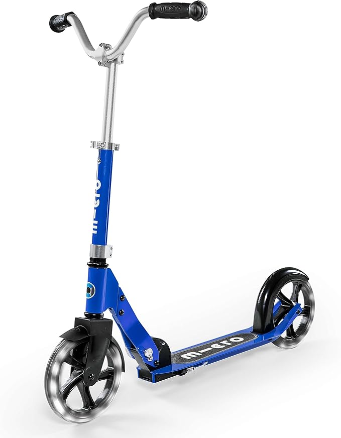 Micro Kickboard - Micro Cruiser LED - Two Wheeled, Fold-to-Carry Swiss-Designed Micro Scooter for Kids with Smooth Gliding Light-Up, Large Wheels for Ages 6+