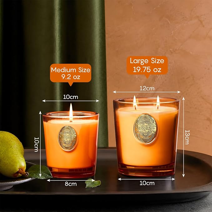 M&SENSE Natural Soy Candle | Noir Air& Neon Orange | 9.2 oz, 50H Burn Time | Luxury Scented Candle for Relaxation, Gifting, Home Décor | Ideal for Bedroom, Office, Party Ambiance