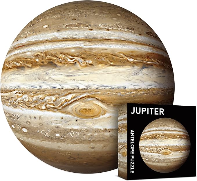Antelope 3 in 1 Round Puzzle Bundle - Rainbow Moon, Space Jigsaw With Mercury and Jupiter - 1000 Piece Planet Puzzle