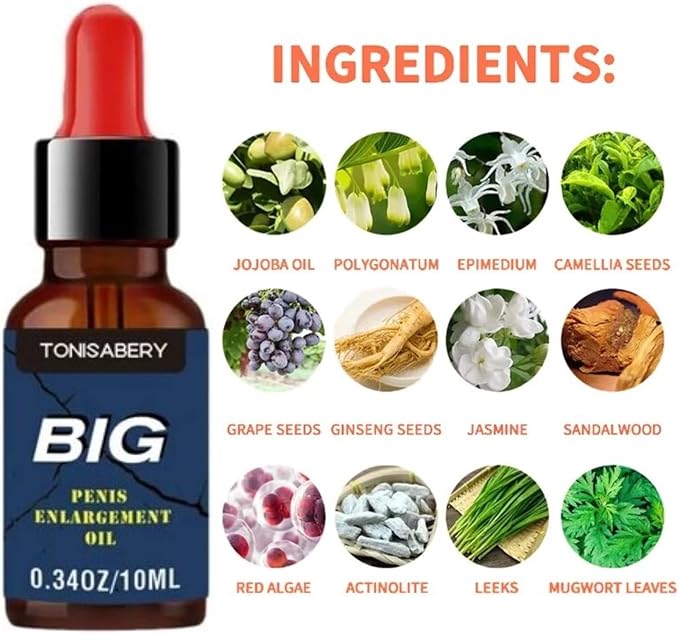 Tonisaberey Oil Stronger Oil Enlargement Oil for Male Massage Essential Oil for Men, Tonisabery Men Growth Increase Enlarge Oil, Moisturizing Massage Oil by Tonisabery (T320-BIG Oil, 10ML)
