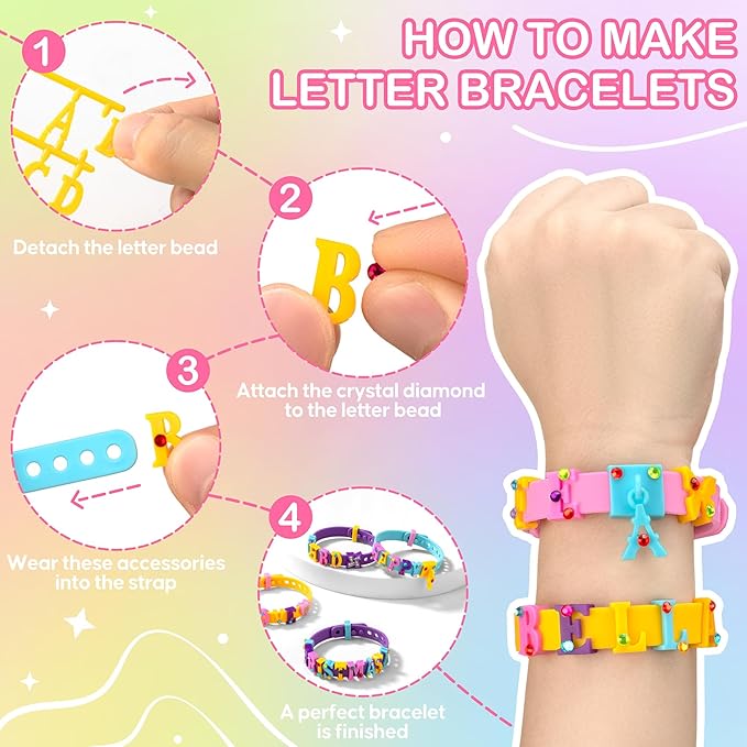 Bracelet Making Kit 10 Sets, Friendship Bracelet Kit with Letter Beads & Charms, DIY Arts and Crafts for Kids Ages 5 6 7 8-12 Year Old Girl Jewelry Making Toys Birthday Gifts