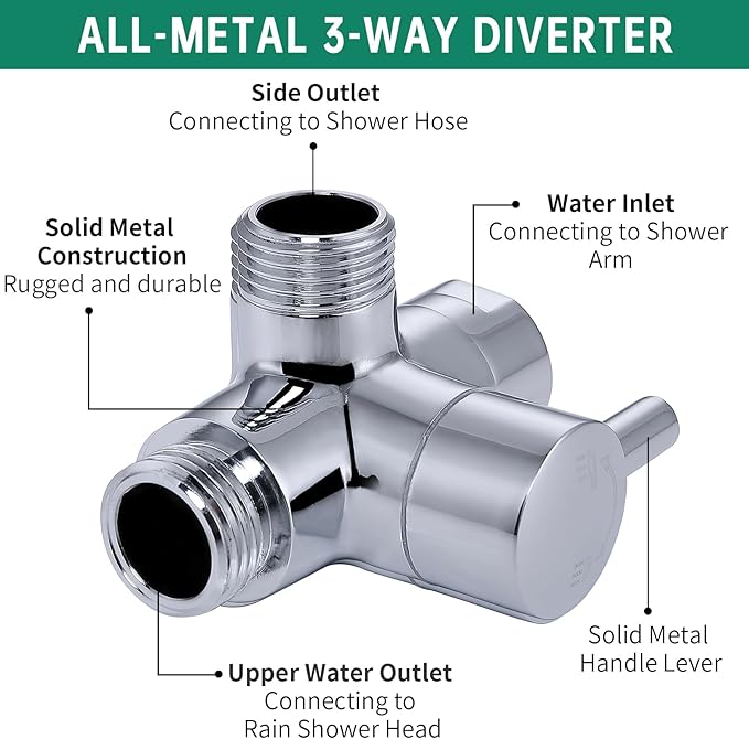 Shower Enema System with 100 Inches Hose, Diverter, Water Control Valve for Men and Women Portable Cleaning, Enema Nozzle Kit Cleaner Attachment (Polished Chrome)