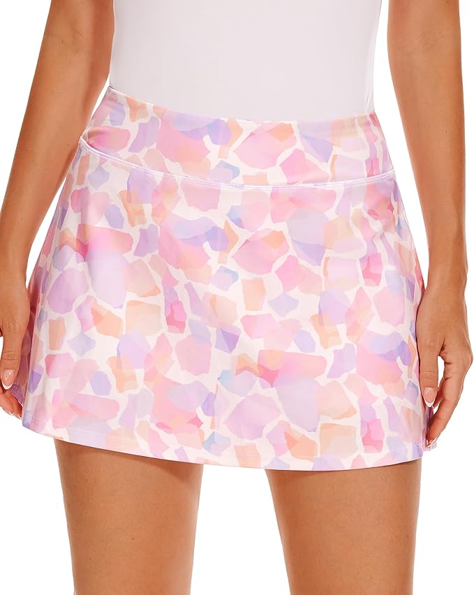 Stelle Women Tennis Skirt High Waisted Athletic Golf Skorts with Pockets | Tummy Control, Built-In Shorts, Deep Pockets, Pleated, Breathable, Lightweight, Tennis, Golf, Pickleball, Running, Workout