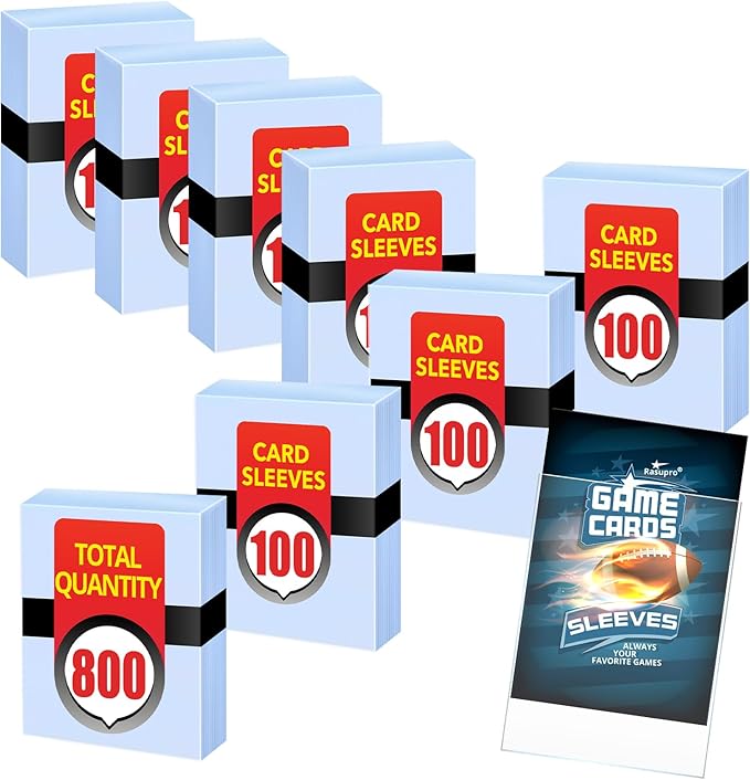 800 Counts Card Sleeves, Premium Clear Polypropylene (PP) Card Sleeves, Penny Trading Cards are Suitable for Standard Trading Cards, Gaming, Sports, Baseball, Soccer Cards