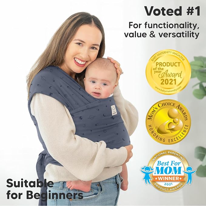Baby Wrap Carrier - All in 1 Original Baby Carrier Newborn to Toddler Sling, Easy to Wear, Hands Free Bonding, Lightweight, Breathable Infant Wraps (Planets)