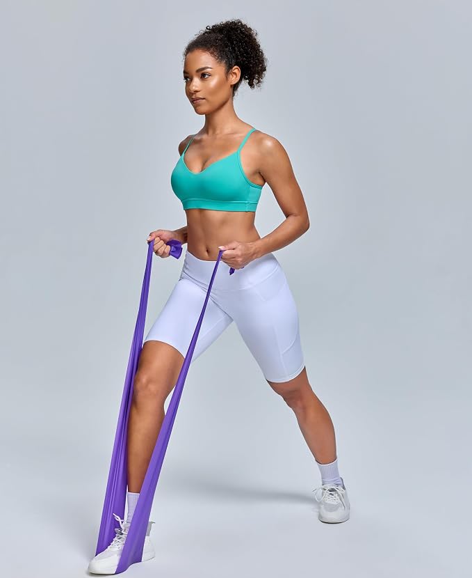 Oalka V Neck Sports Bra for Women Adjustable Padded Thin Straps Wireless Yoga Bras