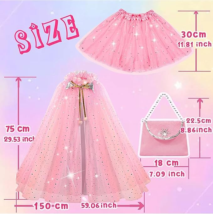 FKKFYY Rainbow Cape Cloak for Girl Princess