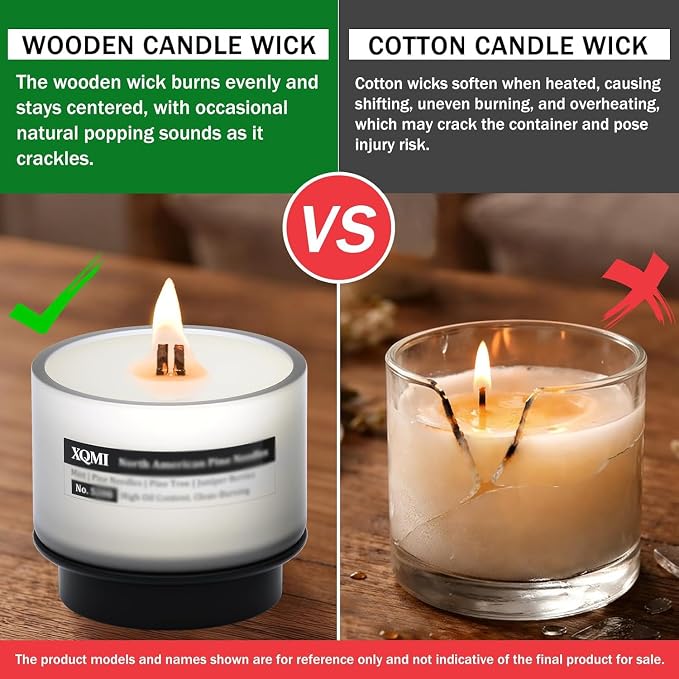 Smart Scented Candle Replaceable Refill with smart chip, Balsam & Cedar, 4.25oz Large Jar with up to 35 Hour Burn, Giftable