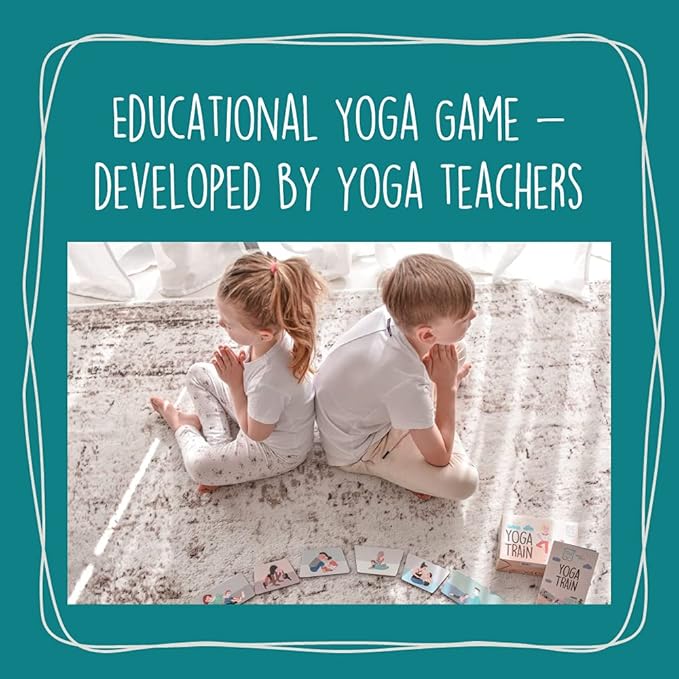 Yoga Train Game, Mindfulness Cards for Kids and Adults, Fun Game, Family Yoga Game