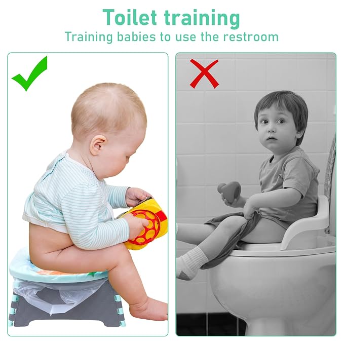 Disposable Portable Potty Liners Fragranced to Absorb Odor, Universal Fit Most Chairs Leak-Proof Liners for Travel Potty Seat Suitable Children and Toddlers(60 Count)