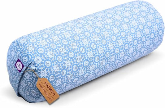 Yogikuti Iyengar Yoga Bolster for Restorative Yoga and Meditation – Lightweight Cotton Support Pillow with Handle for Easy Carry, Versatile for Pose Modification, Balance, Back Relief, and Relaxation