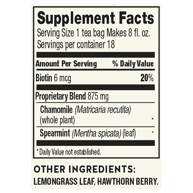 Celestial Seasonings Sleepytime Biotin Beauty Rest Tea, 18 Tea Bags Box