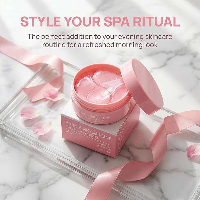 PDRN Pink Caffeine Collagen Eye Patch for Night CareㅣFuller-Looking Eye Area, Under-Eye Puffiness, Dark Circles Care for Smooth, Radiant & Youthful-Looking | Korean Skincare, K-Beauty (1PC)