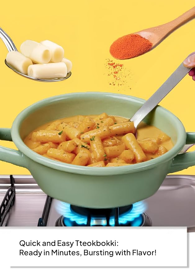 Korean Food Tteokbokki, Spicy Carbonara, Rice Cake & Sauce Kit, 3 Pack Set | Complete Korean rice cake kit with spicy carbonara sauce, ready in minutes