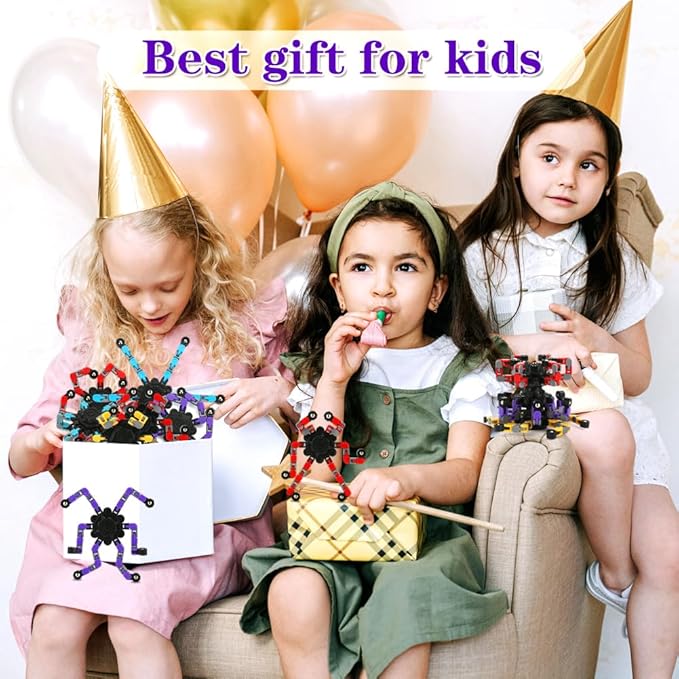 Fidget Spinners, 8 Pack Transformable Fidget Spinners Toys Party Favors for Kids 4-8 8-12 Goodie Bag Stocking Stuffers Treasure Box Classroom Prize Gifts for Birthday Halloween Christmas Easter Party