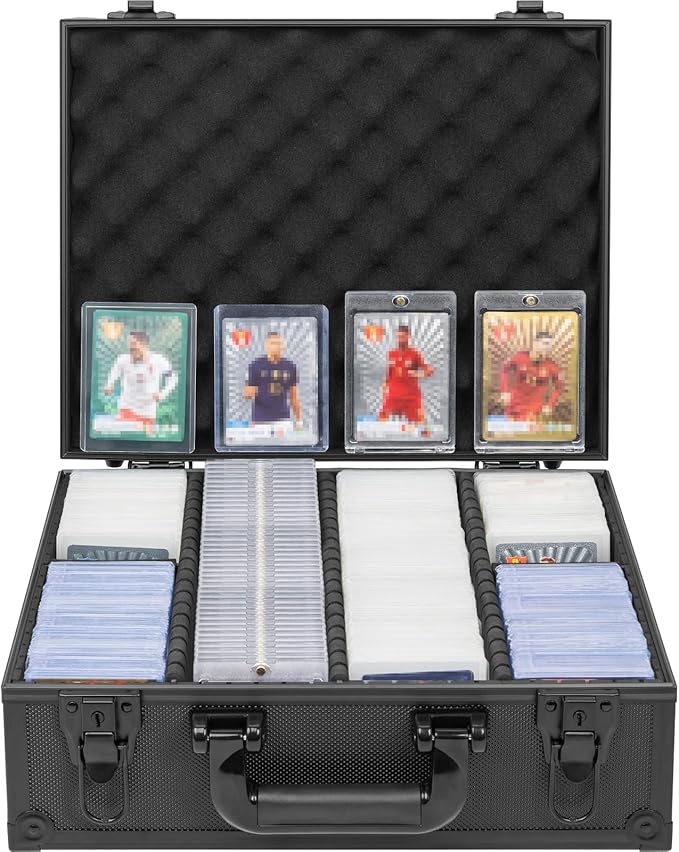 Toploaders Storage Box for 3" x 4" 35pt Rigid Card, Top Loader Storage with 7 Partition Holds 600+ Toploaders, Magnetic Card Holders