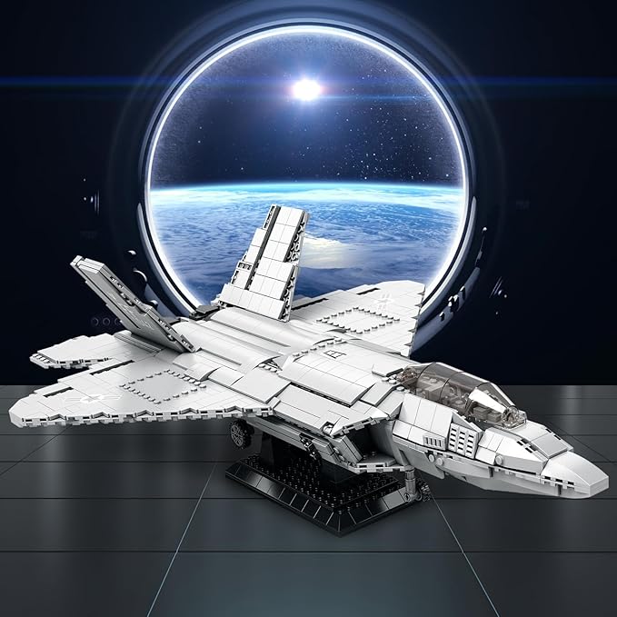 JMBricklayer F-22 Raptor Fighter Jet Building Block Set, Military Airplane Toy Army Construction Sets, Toys Gifts for Kids 14+, Adults and Military Fans 60003 (1837PCS)