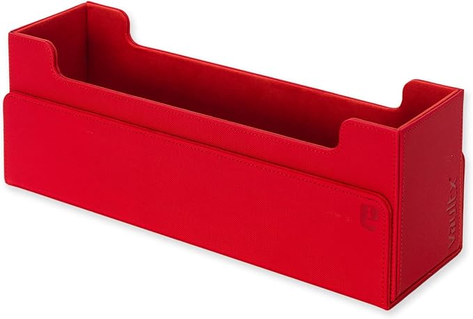 Vault X Card Storage Box, Exo-Tec Material, Detachable Magnetic Lid, with Dividers & Foam Fillers, for Trading Cards (Red)