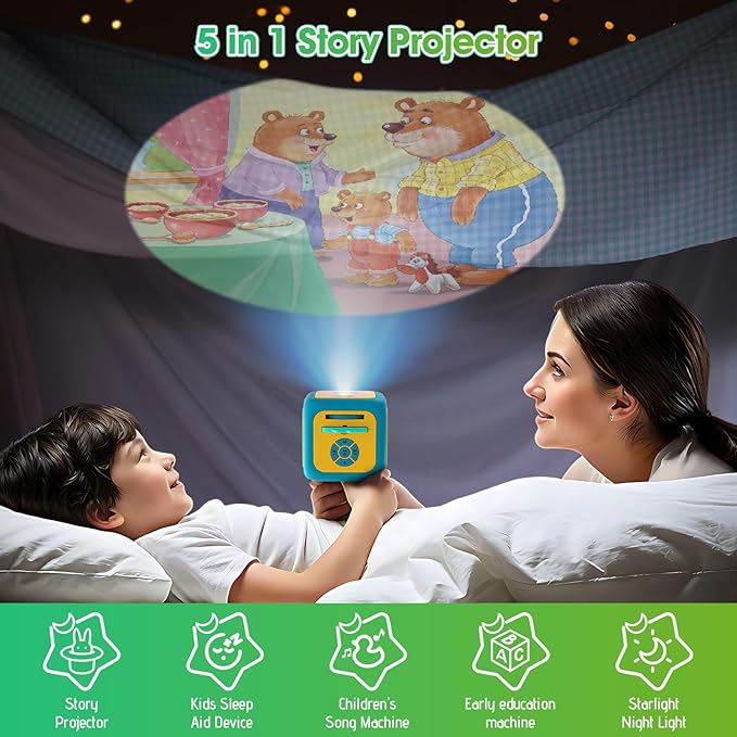 Storytelling Projector for Kids, Story Dream Machine for Toddlers Christmas Birthday Gifts for Kids Ages 3+, Storybook Projector with Stories, Music, Night Light Educational Toys for Girls Boys