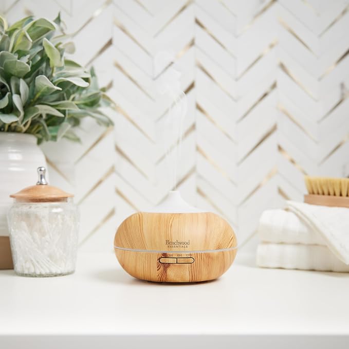 Ultimate Ultrasonic Aromatherapy Diffuser for Essential Oils - Therapeutic Grade, Helps You to Relax - 3 Timer & 7 Ambient Light Settings - Up to 16 Hours of Use - White, 300mL