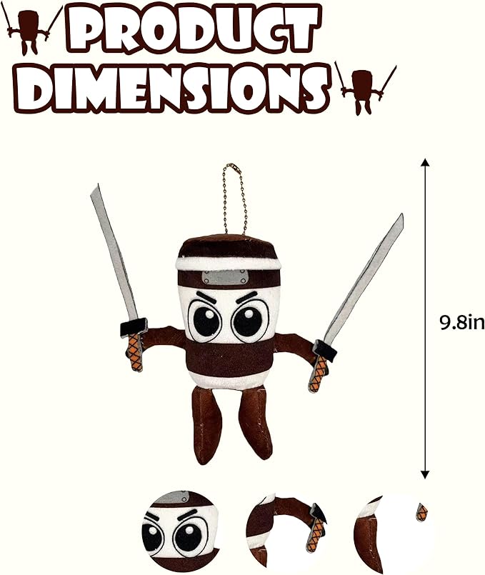 Zenitsu Cappuccino Assassino Plush Italian Brainrot Expressive Doll Funny & Unique Gift for Boys and Girls, Creative Home Décor Plush Toy for Christmas, Birthday (tp-g)