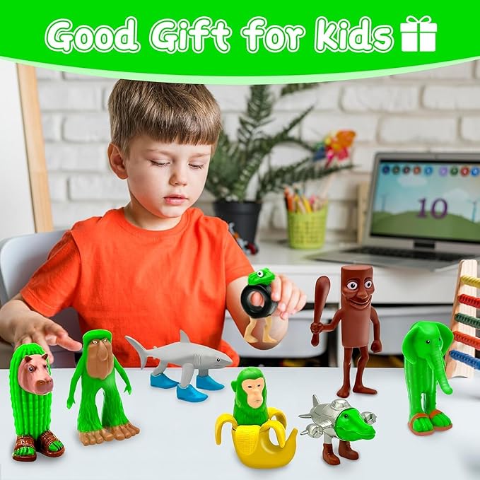 8PCS Italian Brainrot Action Figures, Tralalero Tralala Figures Toys, Collectible Animals Figurine with Tralalero Tralala, Brainrot Meme Shark Collectible Animals Figurine Doll Gifts for Fans