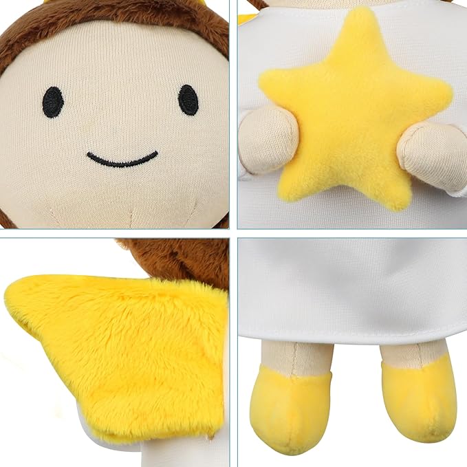 free-space Angel Plush Doll Boy/Girl Baptism Gifts Guardian Angel Doll Toy (Boy)