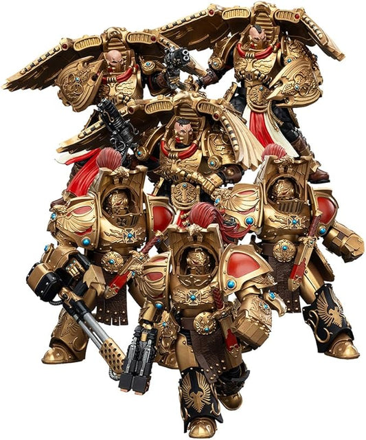 JOYTOY Warhammer The Horus Heresy Legio Custodes Aquilon Terminator Squad and Custodian Venatari Squad Set 6, 1:18 Scale 5.4in Action Figure Mecha Joy Toy Collection Model