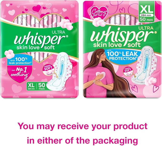 Whisper Ultra Soft Sanitary Pads - 50 Pieces (XL)