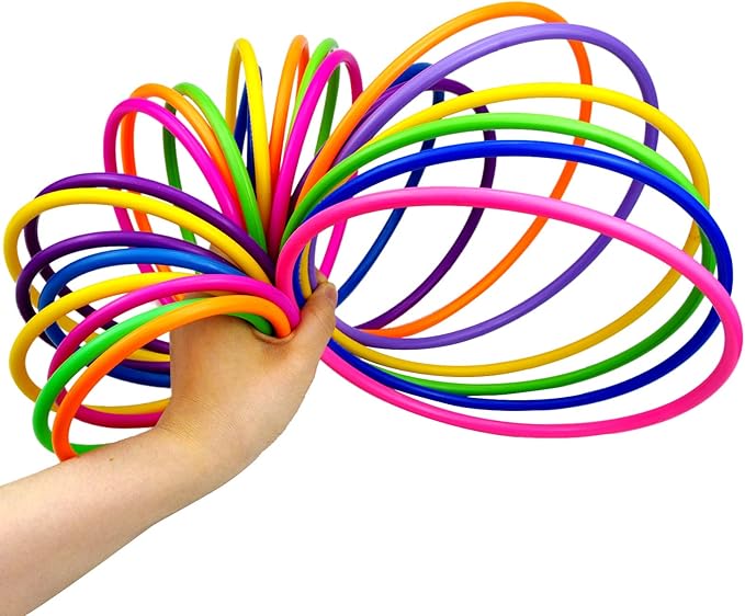 Topbuti 24 Pcs Multicolor Plastic Toss Rings Ring Toss Game Carnival Rings for Speed and Agility Practice Games, Garden Backyard Outdoor Games, Bridal Shower Game, Game Booth (4 Sizes)