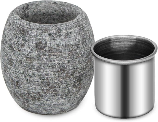 Sauna Aromatherapy Stone, Sauna Essential Oil Diffuser, Natural Rock with Stainless Steel Bowl for Essential Oils, Spa Accessories