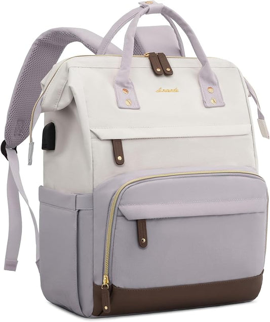 LOVEVOOK Laptop Backpack for Women, 15.6 Inch Work Business Backpacks Purse With Large Capacity, Waterproof Nurse Bag College Bookbag for School, Waterproof Casual Daypack for Travel