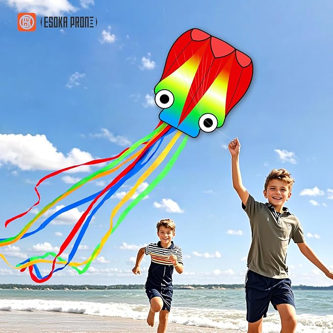 Kites for Adults & Kids Ages 4-8,Beach Kites Easy to Fly for Beginner, with Handle and 328ft Kite String，Best Toy and Gift for Boys & Girls. (Blue Haired Mermaid+Grassland+Octopus, 3)