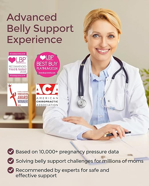 Momcozy Pregnancy Belly Band, CozySupport Ergonest Maternity Belly Band, Invisible Pregnancy Belt for Back, Abdomen, Waist