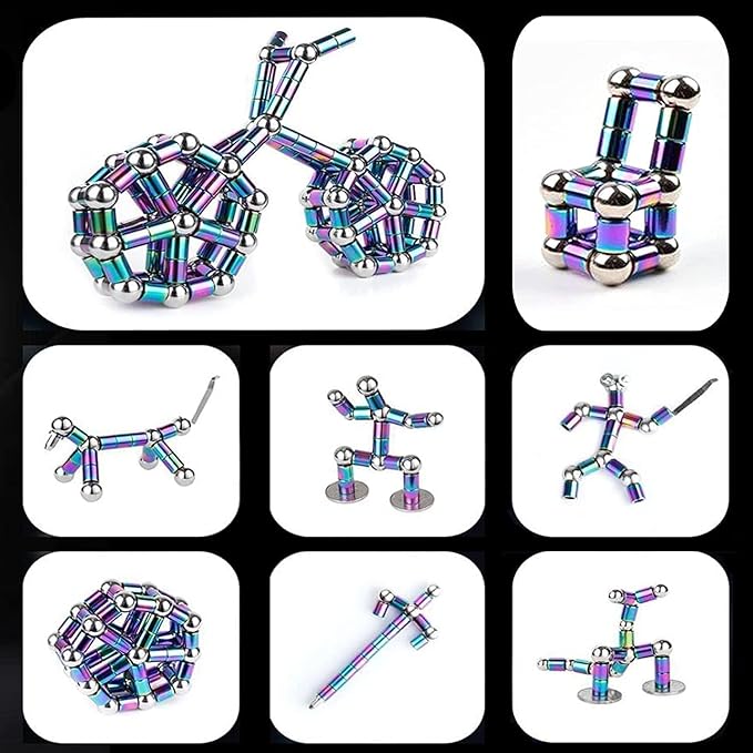 Fidget Pen, Cool Toys Pen Decompression Magnetic Metal Pen, Desk Toys Multifunctional Deformable Writing Pen, Basket Stuffers Gadgets Gift for Kids Adults (Color)