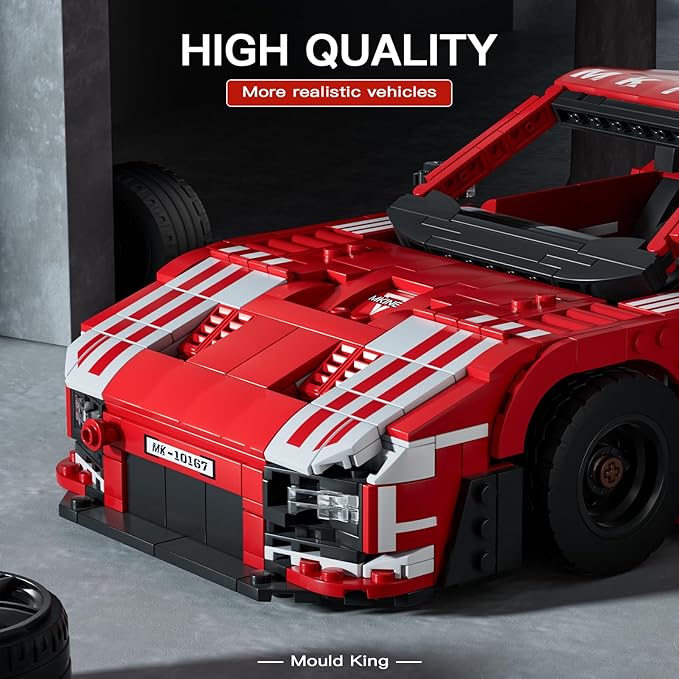 Mould King Car Toy Building Block, 10167 Collectible Speed Champion Cars Building Set, Sports Vehicle Model Build and Display Car for Adults and Aged 14+ (1717 Pieces)