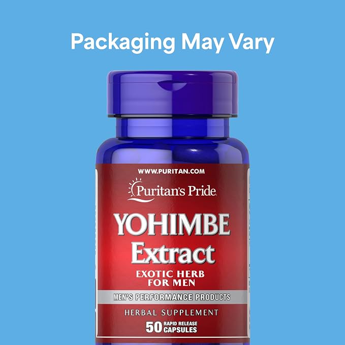 Puritan's Pride Yohimbe Exotic Herb for Men 250 mg, Dietary Supplement, 50 Rapid Release Capsules