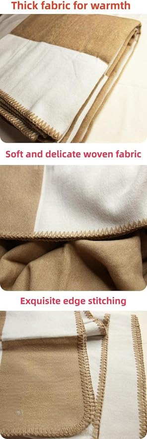 Fcteap h Blanket Soft Throw Blanket Faux Fleece Cashmere Plaid Warm Shawl Thick Knitted Plush Cozy Comfy for Women Throw Blanket for Sofa Couch Bed Queen King Size 55x66 in (Black)