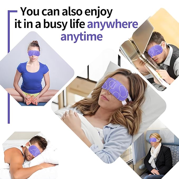 48 Packs Steam Eye Mask for Eyes, Warm Compress Eye Mask, Self Heating Eye Masks Help for Eye Spa, Disposable Heated Eyes Mask for Sleeping Relief Stress Eye Fatigue(Lavender)