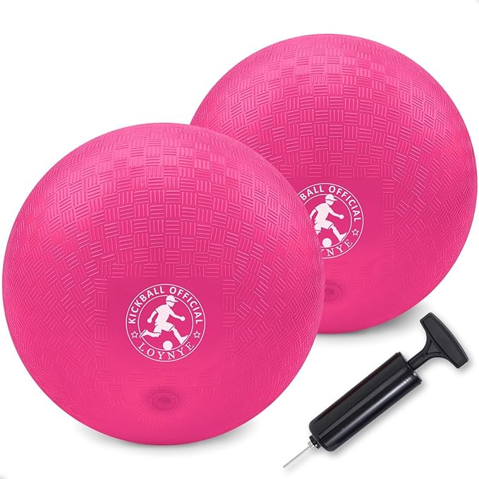 10 Inch Dodgeball Balls Playground Ball Kickball, Dodge Balls for Kids, Kickballs Handball for Indoor Outdoor Games Four Square Balls, Includes Pump