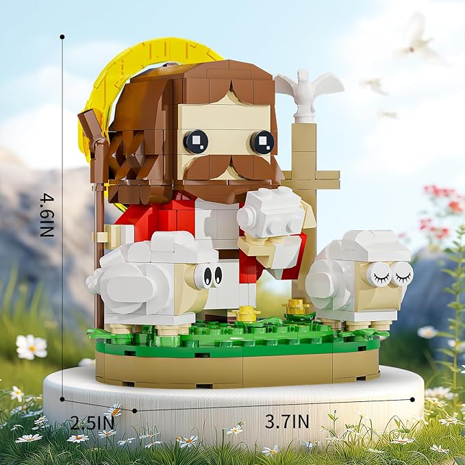 Jesus Christ Building Blocks Set, Divine Shepherd Jesus Building Toy, Educational Christian Toy for Kids Age 6+