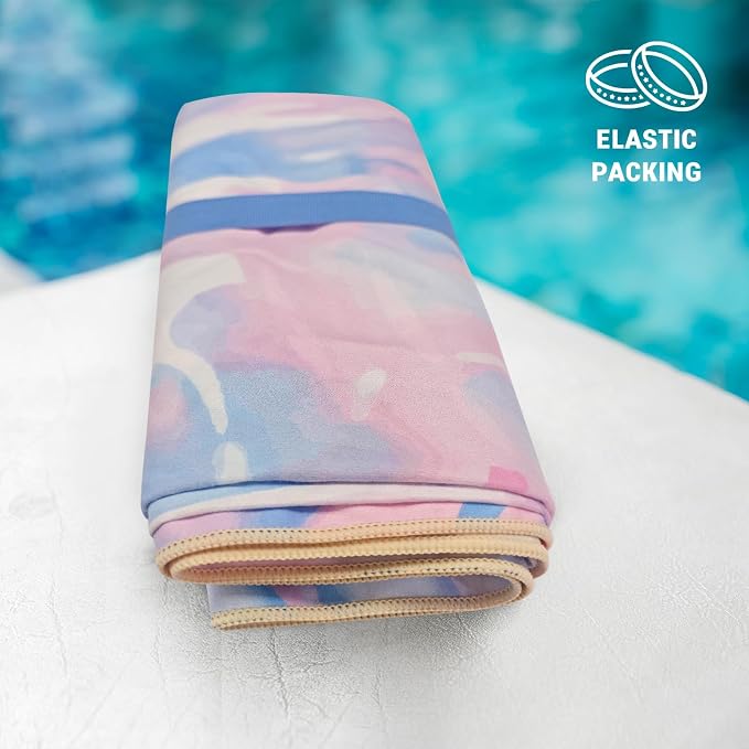 Gogreen Quick Dry Sand Free Beach Towel for Travel Pool Lightweight 71x32 in Absorbent Microfiber Oversized Towels Yoga Bath Camping Sport - Stylish Unique Gift - Red Flower