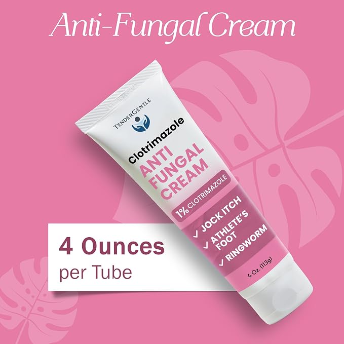 Clotrimazole Antifungal Cream for Skin - 1 Pack with 4 oz. of Clotrimazole Cream for Jock Itch, Athletes Foot Treatment, and More