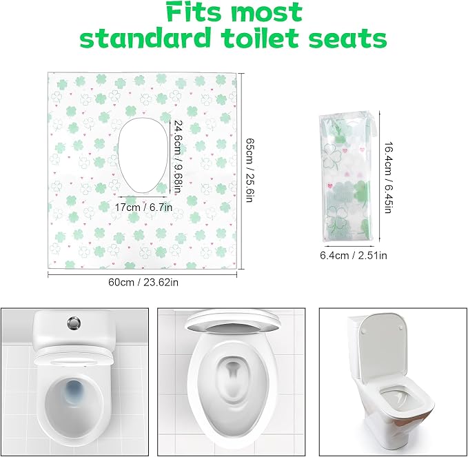 Disposable Toilet Seat Covers 20 Pack - Extra Large Waterproof Potty Covers for Public Restroom & Potty Training, Travel Must Haves & Airplane Essentials, Non-Slip