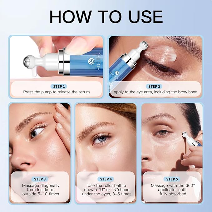 Eye Cream for Dark Circles: Anti Aging Caffeine & Retinol Eye Cream, Moisturizing Serum for Puffiness, Bags and Fine Lines, UnderEye Treatment for Women