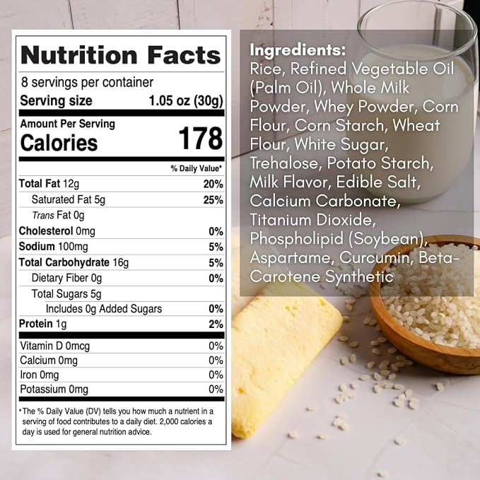56% Milk Classic Korean Milk Rice Crackers, 16.92 oz Pack of 2 | asian snack, oven baked, non fried, wrapped sticks, light crispy texture, tea coffee pairing, lunchbox pantry