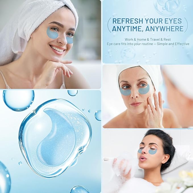 Under Eye Patches Masks - Reduce Puffy Eyes, Dark Circles,Undereye Bags, Wrinkles,Infused Peptide Collagen and Hyaluronic Acid,Vegan Cruelty-Free Self Care 32 Pairs