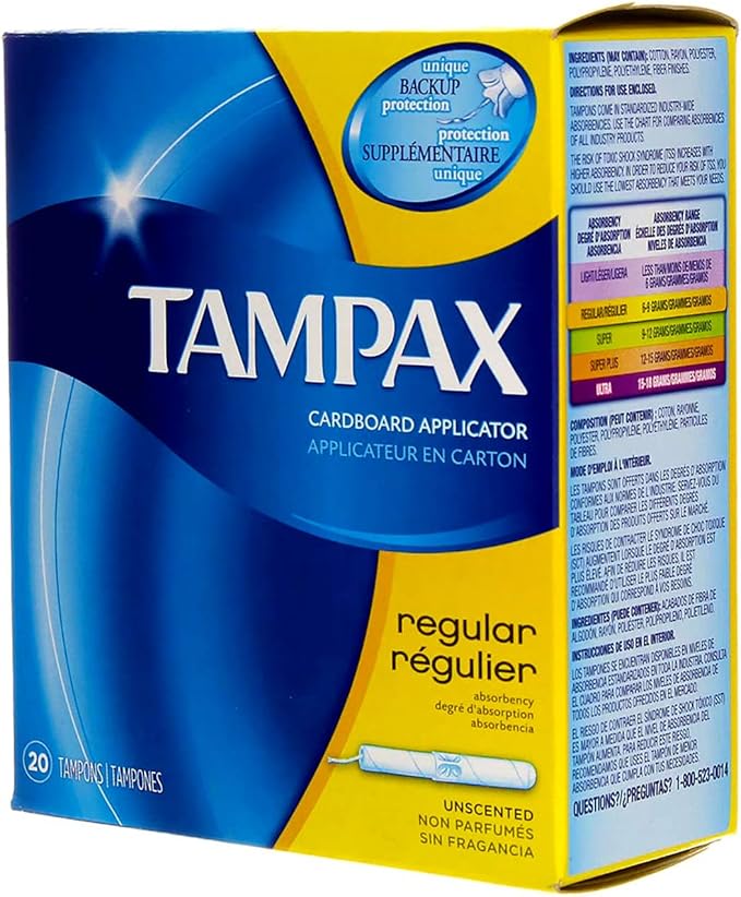 Tampax Tampons with Flushable Cardboard Applicator - Regular - 20 ct - 2 pk