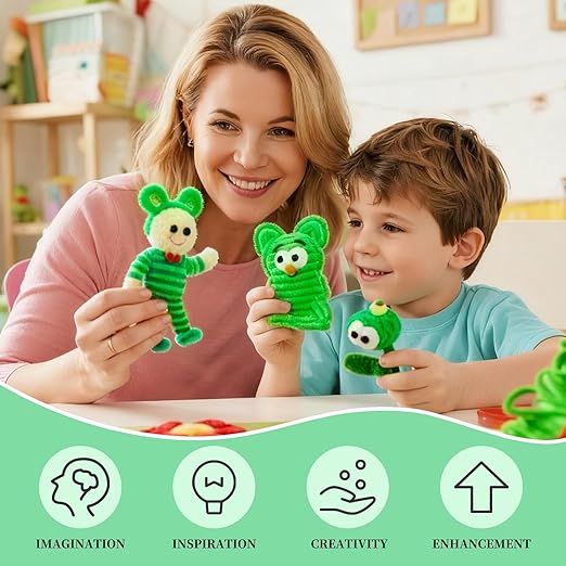 Fruit Green Pipe Cleaners Craft,Creative Craft Pipe Cleaners for Flower Making,Chenille Stems Crafting Pipe Cleaners Artificial Flowers,Craft Supplies for Home Festivals DIY,Christmas Decoration